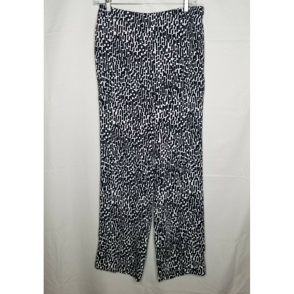 Chicos wide leg Pull-On palazzo pants size 00 / Sz. 2 Blue White